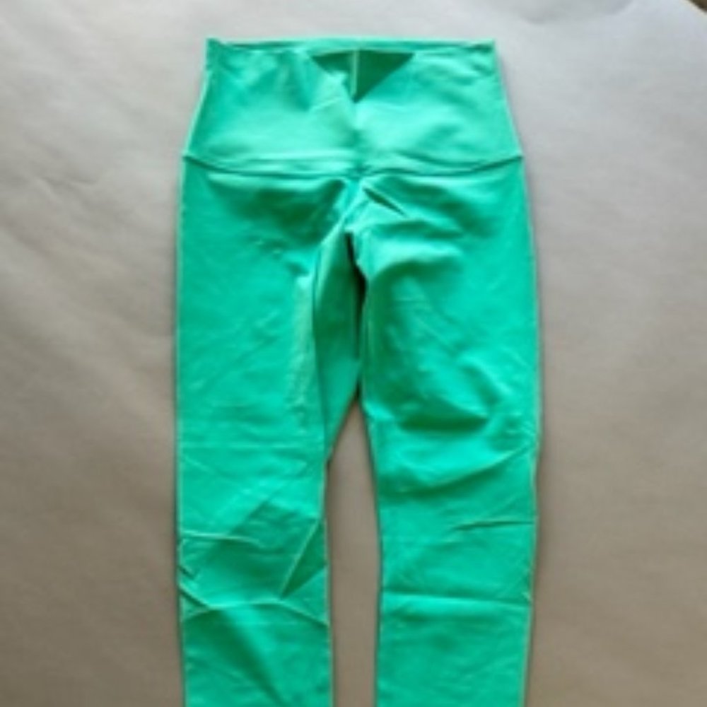 Lululemon Wunder Under Crop *Full On Luon Roll Down Bali Breeze Size 6